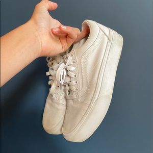 white platform vans , size women’s  7.5
